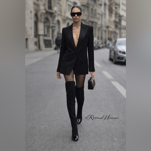 Marc By Marc Jacobs Shoes - Marc by Marc Jacobs Black Over-the-Knee Suede Boots with Patent Toe Cap Sz 37.5